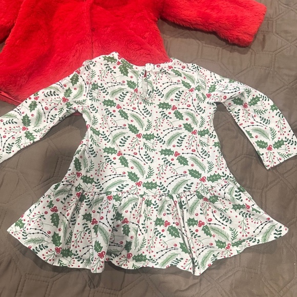 Baby Essentials Red Jacket & Christmas Dress Set with Bow Baby Girl 12 months - Picture 6 of 13